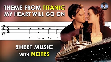 My Heart Will Go On | Sheet Music with Easy Notes for Recorder, Violin + Piano Backing Track