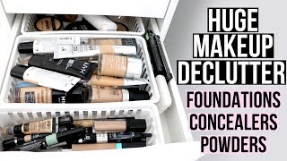 BIG MAKEUP DECLUTTER 2018 | Foundations, Concealers & Powders
