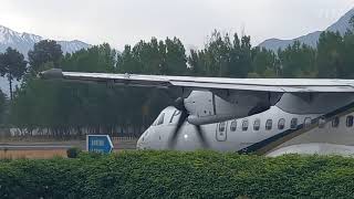 Dangerous Gilgit Airport. Aeroplane take off