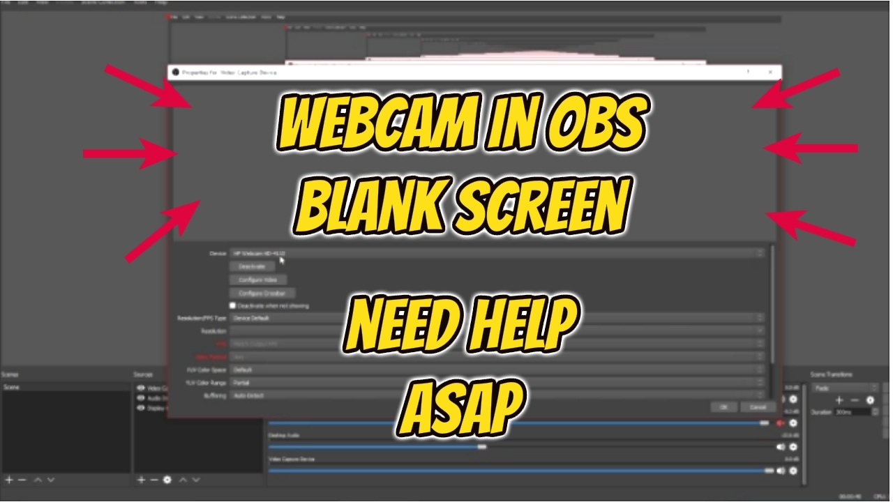 obs studio webcam not working multiple scenes