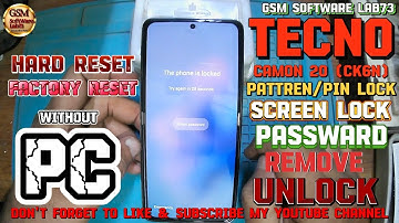 How to Hard Reset Tecno Camon 20|Tecno Camon 20(CK6N) Factory Reset Pattern Pin Unlock without PC