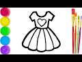 How to draw a dress for kids | Drawing | Rasm chizish| Qizlar kuylagi rasmini chizish