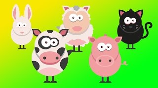 子供、犬、羊、鴨、豚、牛、ウサギ、鶏、鶏、オンドリ、ネコ、ウマ、トラクターのための農場の動物