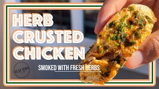 Herb-crusted chicken - Smoked, juicy, and crusted in herbs.
