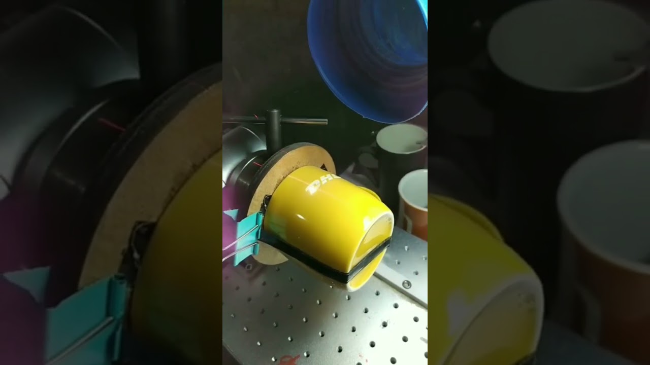 Watch Our Fiber Laser Engrave a Sharp Logo on a Mug with Precision!