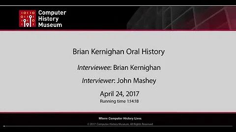 Oral History of Brian Kernighan