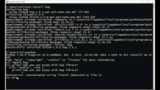 hug install with pip in python