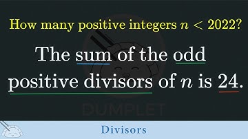 [PMO] Positive Integers With Odd Positive Divisors Adding Up to 24 || Elementary / High School Math