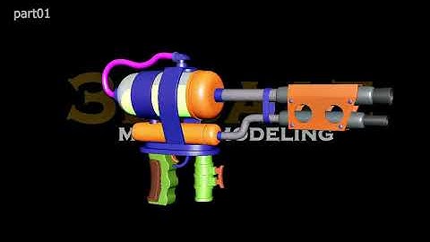 Sci-Fi Gun 3D Modeling – Part 1 | Base Blocking in Maya | 3DBaaz