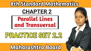 how to solve 8th standard maths practice set 2.2 | chapter 2 parallel lines and transversal in hindi