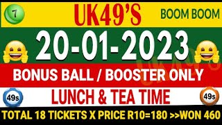20/1/2023 UK 49s Bonus Ball for today UK 49 Lunchtime and Teatime Bonus today Win UK 49 today bonus 20/1/2023 UK 49s Bonus Ball for today UK 49 Lunchtime and Teatime Bonus today Win UK 49 today bonus