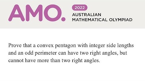 NOT REALLY A GEOMETRY QUESTION - Australian Mathematical Olympiad 2022