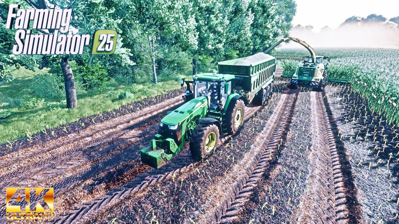FS25 Extreme Mud Farming 🚜 John Deere 8R | Corn Silage | 4K