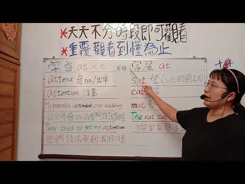 蕾蕾基礎美語    認識字首+字尾 (( at )) 連音+短句