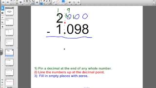 Lesson 99 Adding Subracting Whole Decimal Numbers