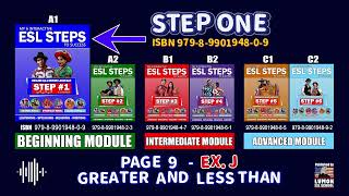 ESL STEP 1 - PAGE 9 EX. J: Greater and Less than Pairwork