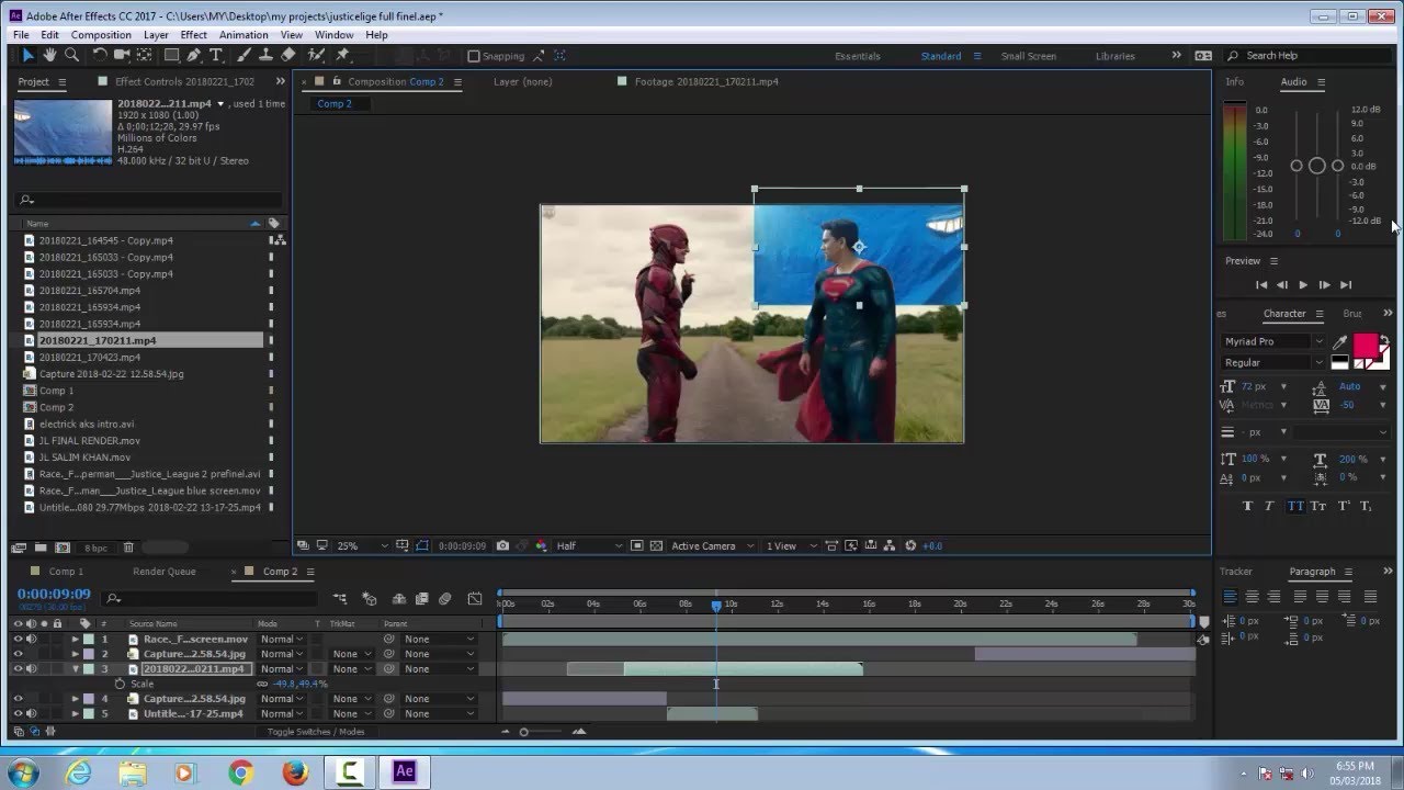 JUSTICE LEAGUE SUPERMAN VS FLASH RACE SCENE EDITING TUTORIAL ON ADOBE ...
