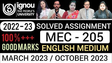MEC 205 SOLVED ASSIGNMENTS 2022-23 | MEC 205 SOLVED ASSIGNMENT 2022-23 ENGLISH | MEC 205 2023