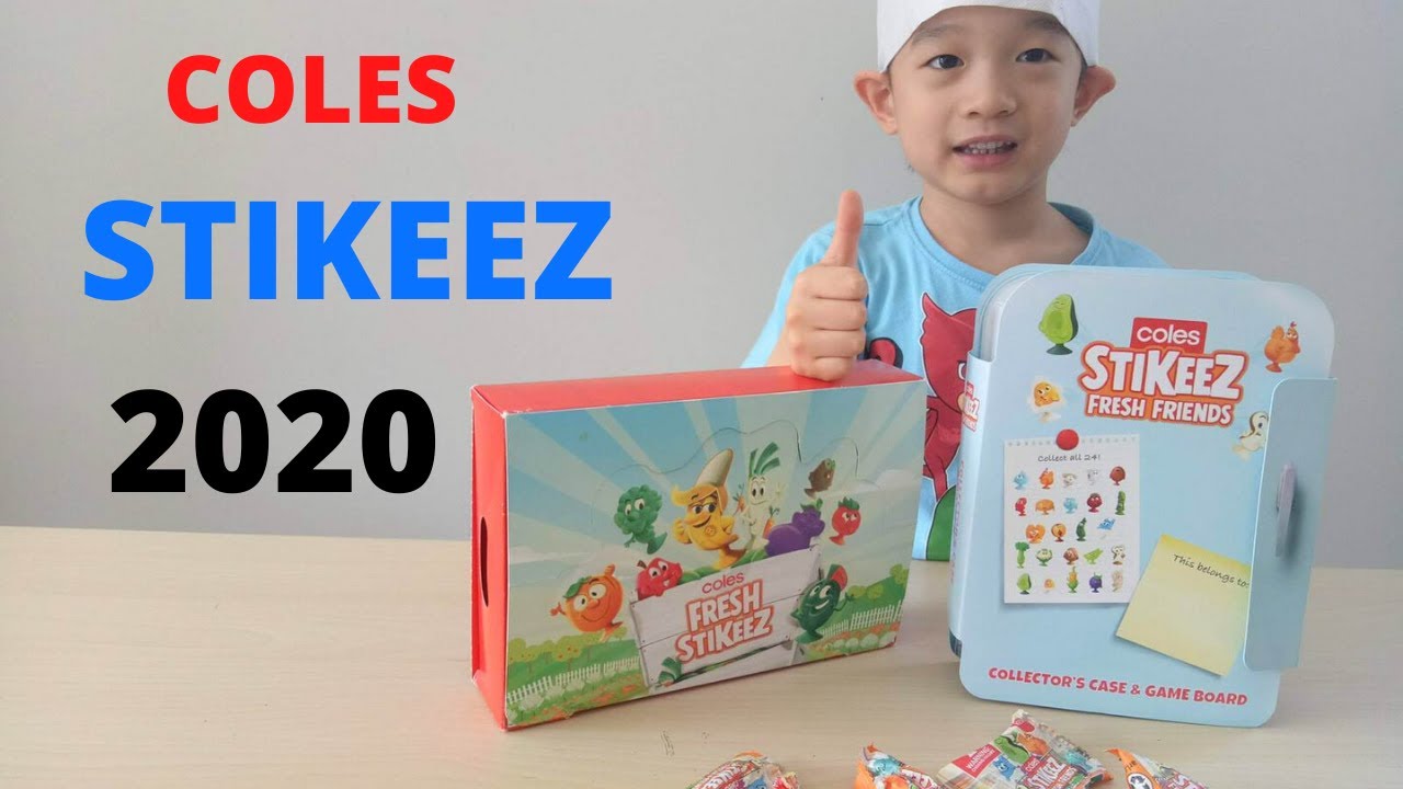 Opening Coles STIKEEZ Fresh Friends 2020  - Collector Case & Game Board