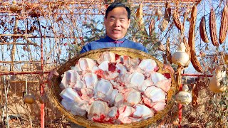 Huge Beef Knees With Homemade Fried Crispy Buns Mouth Watering Uncle Rural Gourmet