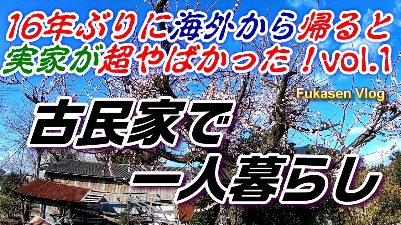 第1話 16年ぶりに帰国したら実家が超やばかった 古民家一人暮らしフカセン Vlog1 Youtube