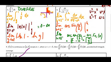 BC Lesson 35 Part 3: Improper Integrals (Bounds are both constants)
