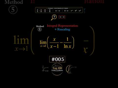 No L’Hôpital, No Taylor — Use Integral | Method 5 | Top 100 Limits No.5
