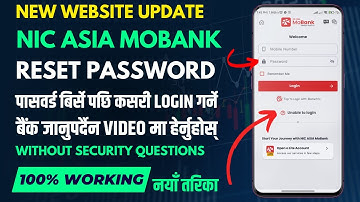 How To Reset NIC Asia Mobile Banking Password Without Security Questions ? Digital Help Nepal