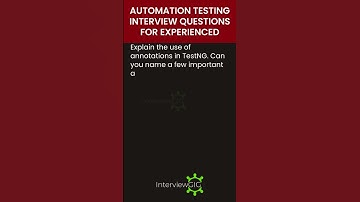 Automation Testing Interview Questions 2024 #automationtester