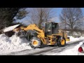 Cat 938G upclose plowing snow