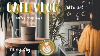 CAFE VLOG (한국 자막)️: coffee shop vibes, rainy coffee shop days, and more!