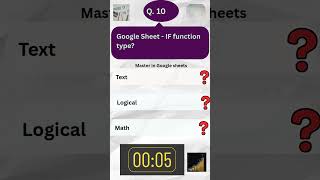 Q.10 - Google Sheets Advanced Quiz 🔥