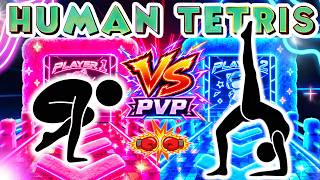 HUMAN TETRIS PVP BATTLE ⚡ | Who Wins the Race? | Immersive Interactive Warm-Up