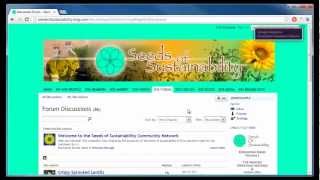 Seeds of Sustainability Community Network Tutorial 5 - About Forums/Discussions