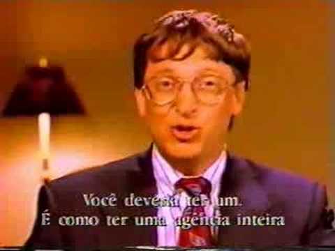 Bill Gates fazendo propaganda do Home Banking do Unibanco, que não foi ele que fez.