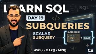 SQL Subqueries Explained | Scalar Subqueries with AVG, MAX & MIN | MySQL Tutorial | Day 19