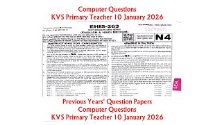 KVS Primary Teacher Computer MCQ | Computer के 20 महत्वपूर्ण प्रश्न | Govt Job Exam Computer PYQ