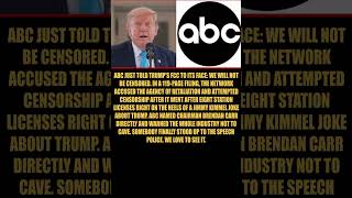 BREAKING: ABC Fires Back at Trump's FCC, Accuses Agency of "Attempted Censorship"