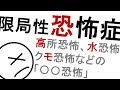 いわゆる「〇〇恐怖」限局性恐怖症［基本］精神科・精神医学のWeb講義
