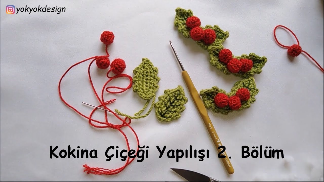 Kokina çiçeği (Kış çiçeği, Yeni yıl çiçeği) yapılışı - Christmas flower 2. bölüm