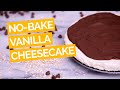 Chocolate Glazed No Bake Vanilla Cheesecake