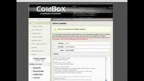ColdBox Auto Update feature