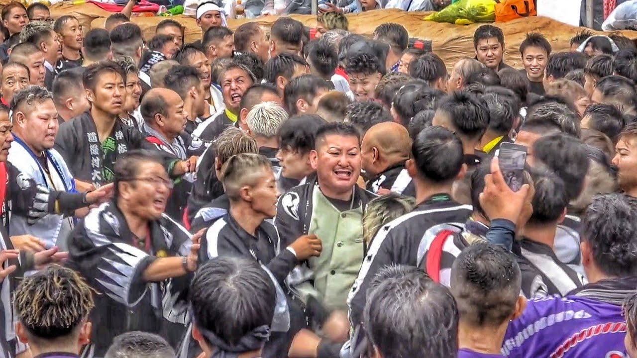 松山秋祭り2024 【道後村vs持田】大神輿 鉢合わせ⑦ 喧嘩神輿 道後温泉駅前 2024.10.07 愛媛県松山市