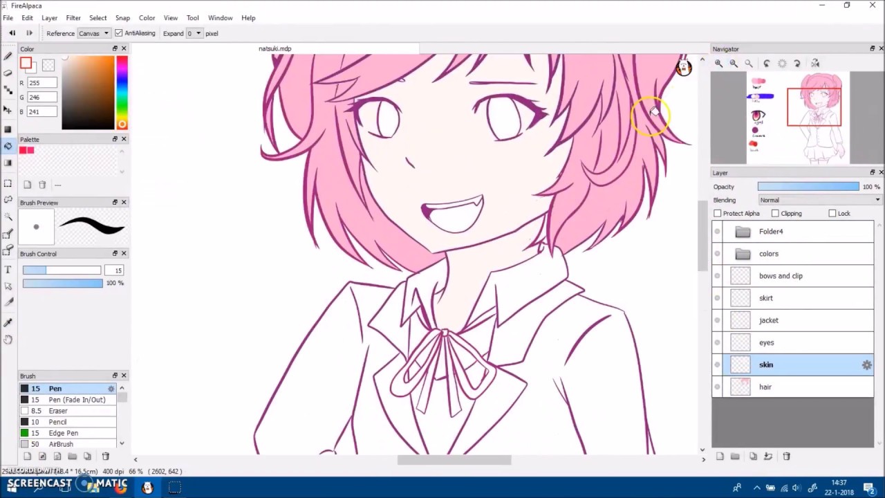 Doki Doki Literature Club - Natsuki {Speedpaint} - YouTube