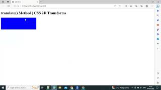 The translate() Method | CSS 2D Transforms