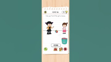 Tidy up that little girls mess. brain test all star IQ level 106 solutions