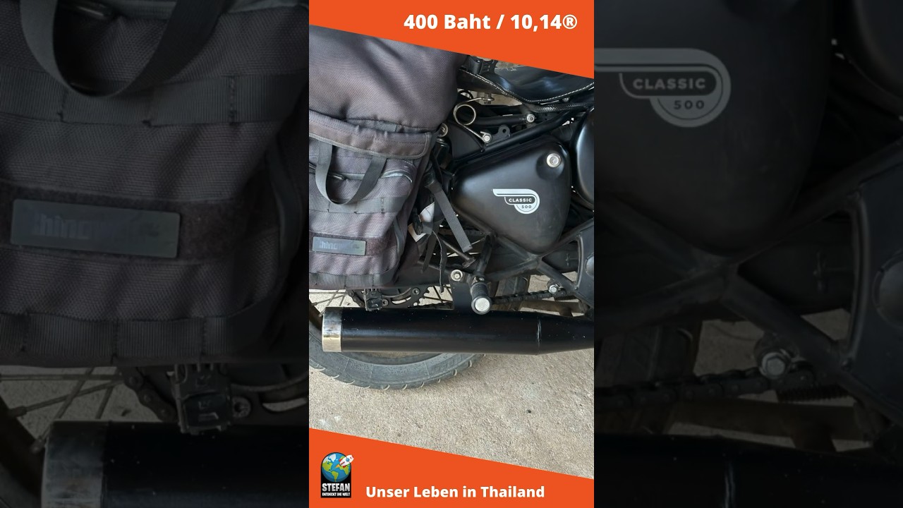 Auspuff schön machen in Thailand. Was bekommst du für 400 Bath / 10,14€ 