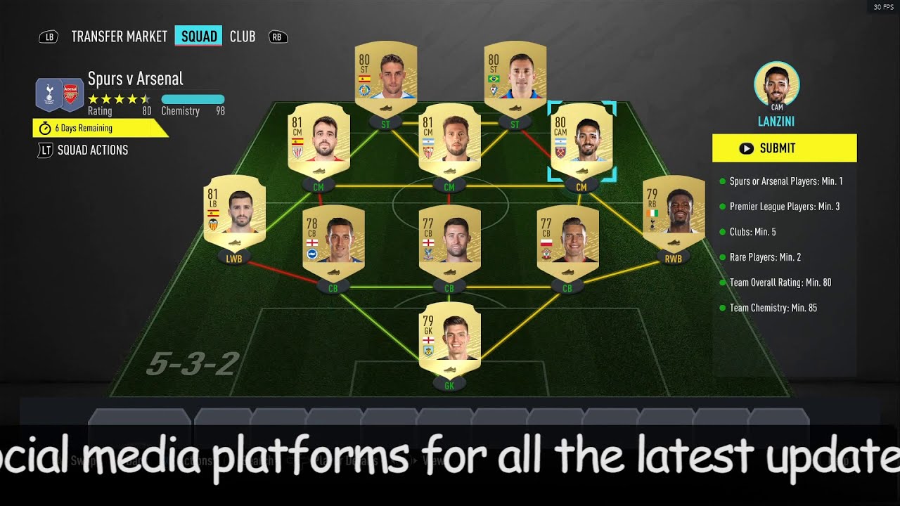 Spurs V Arsenal Fifa 20 Marquee Matchups Sbc Cheapest Solution No Fifa 20 Arsenal Fifa