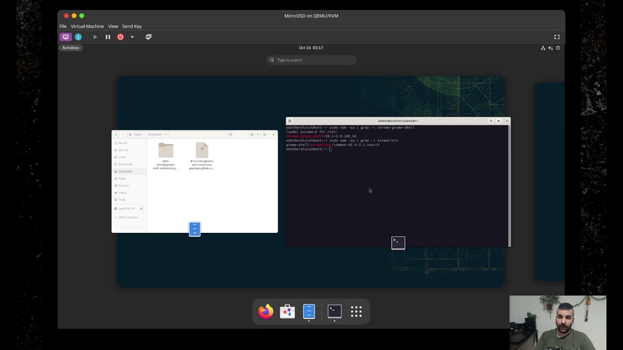 openSUSE MicroOS - Installing Gnome shell extensions