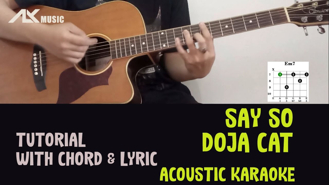 Doja Cat Say So [ Acoustic Karaoke with Chord & Lyric ] YouTube